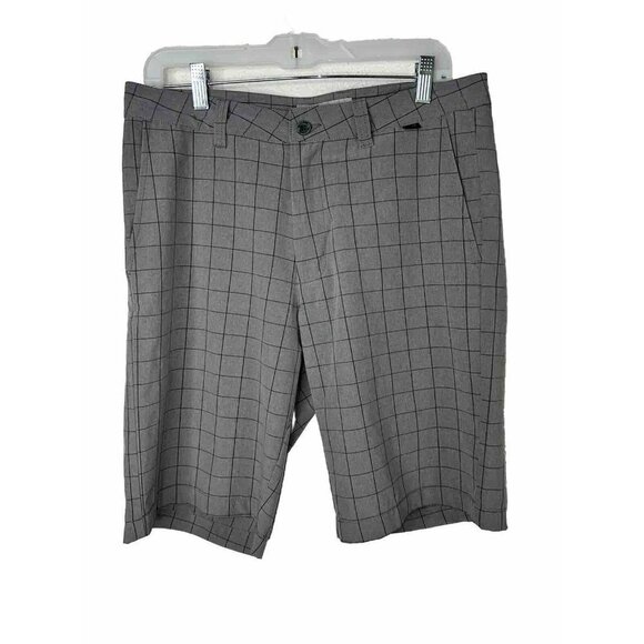 Travis Matthew Golf Shorts Mens 32 Gray Black Lines Extra Button Pockets W - Picture 1 of 5